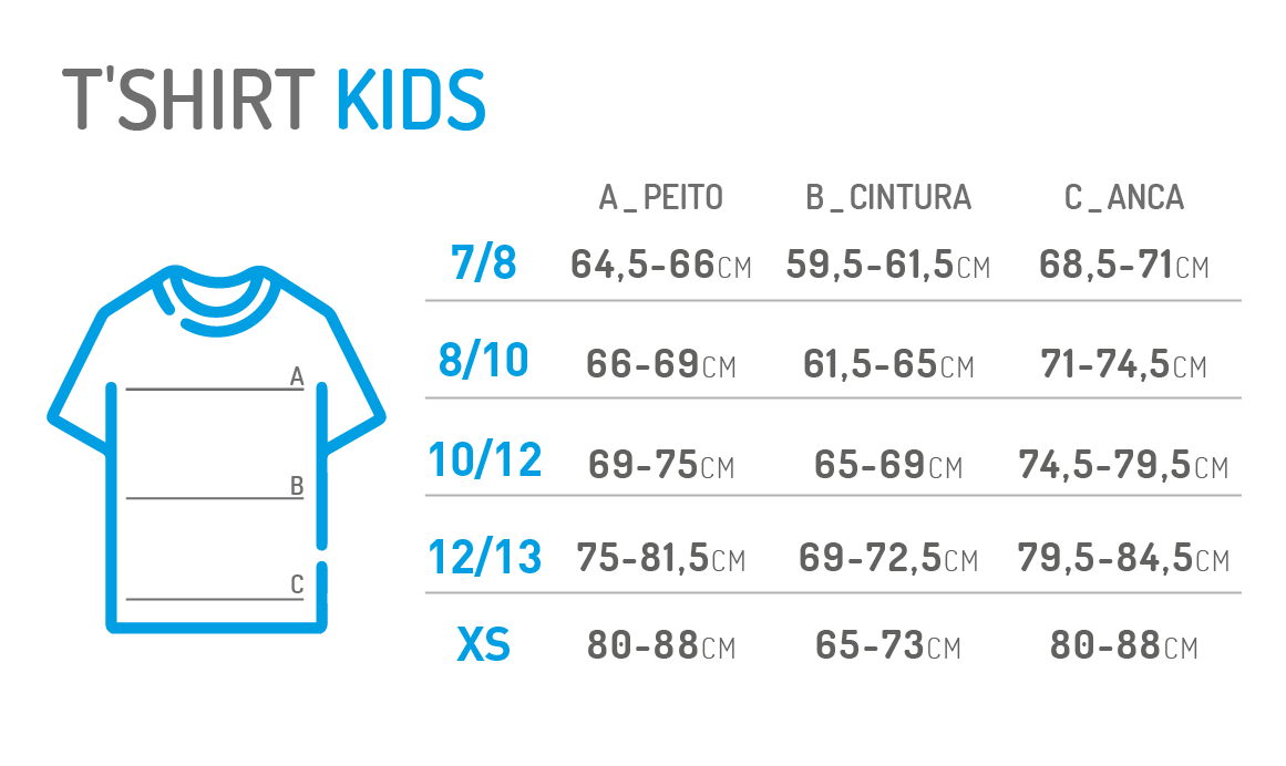 Tamanhos de T-shirt